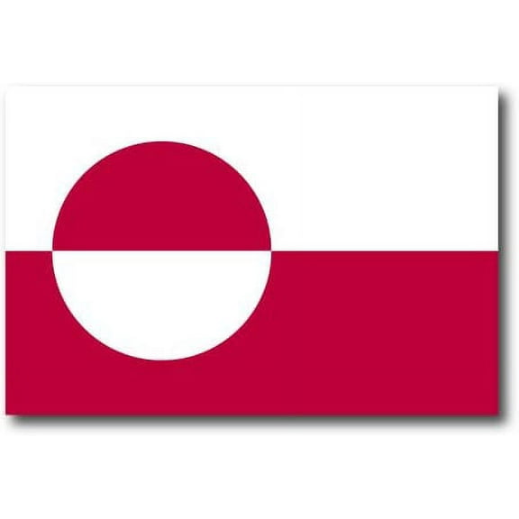 Greenland Flag Car Decal - 3" x 5"