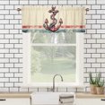 thumbnail image 3 of Nautical Anchor Valance Curtain for Kitchen Vintage Navy Blue Red Geometric Stripe Window Valance for Living Room Bedroom, Kitchen Valance Rod Pocket Window Decor Curtain 54 by 18 in, 1 Panel, 3 of 6