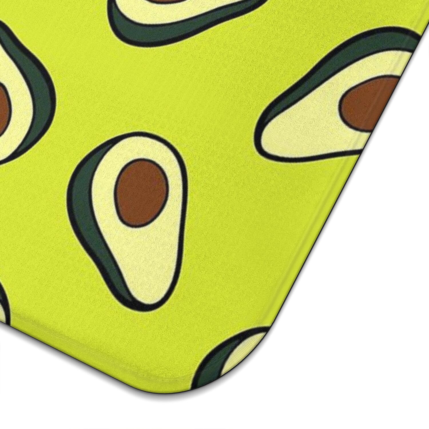 Avocado Art Kitchen Drying Mats 2 Pack - Absorbent Microfiber Dish Mat, Heat Resistant & Reusable Sink Drying Pad (Fruit Print)