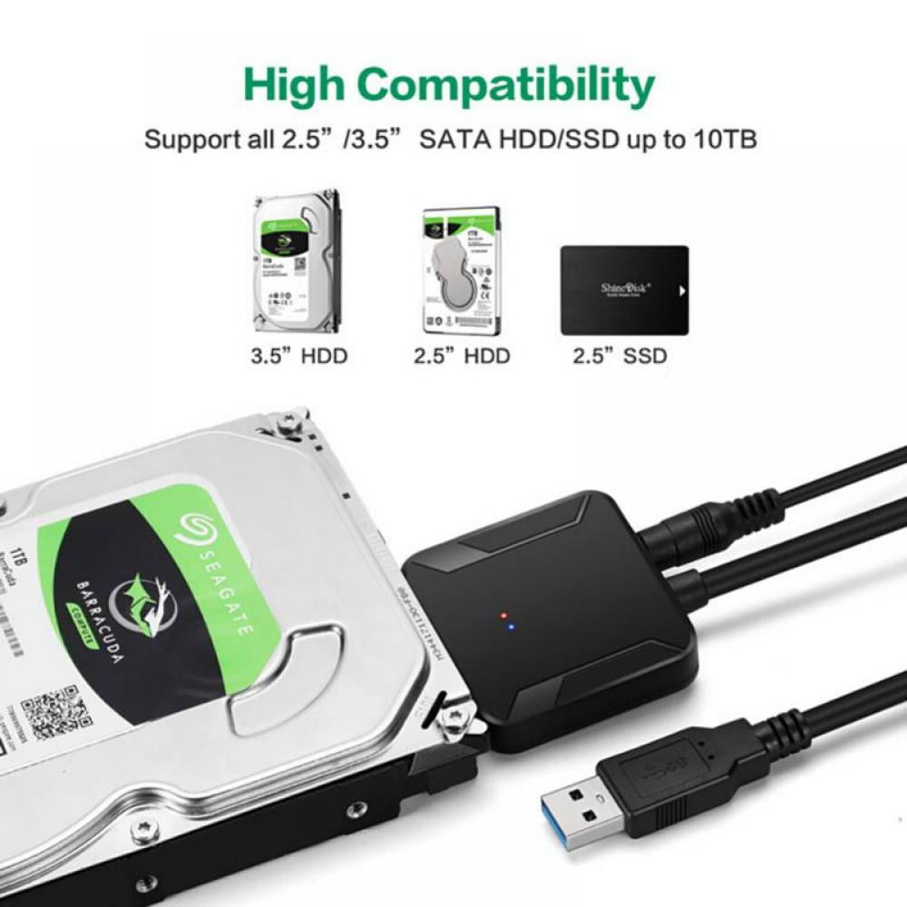 Cyber Monday Deals Clearence! SATA to USB Cable - USB 3.0 to 2.5” SATA III  Hard Drive Adapter - External Converter for SSD/HDD Data Transfer, Black -  Walmart.com