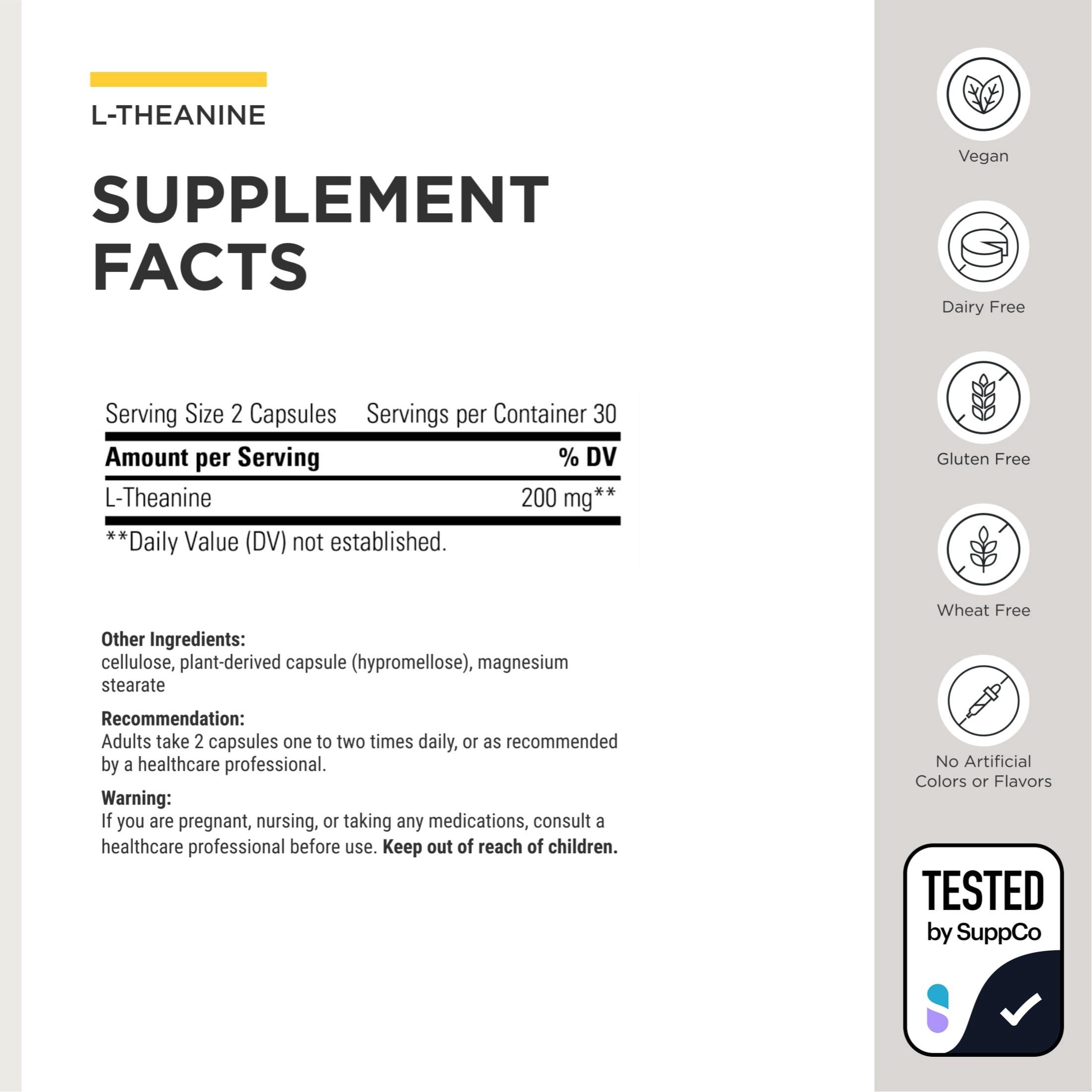 Integrative Therapeutics L-Theanine, Stress Response Support,* 60 Count (30 Servings)