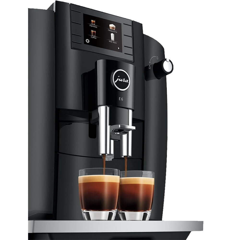 Jura 1562299 E6 Automatic Coffee and Espresso Machine - Piano Black - Factory