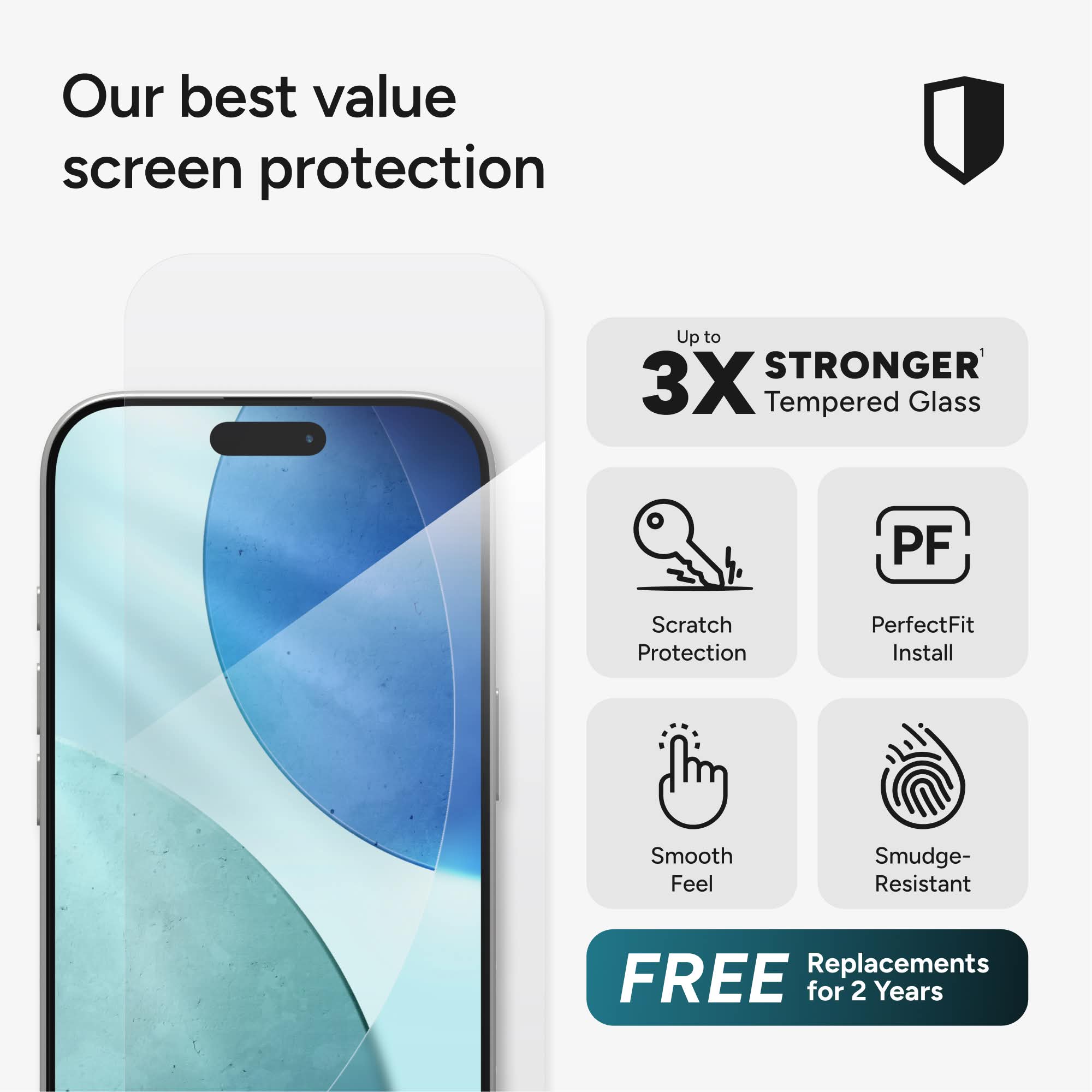 ZAGG InvisibleShield Glass Screen Protector for iPhone 16 Pro photo 3