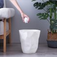 thumbnail image 2 of Bote de basura con diseño arrugado Cubo de basura Cubos de basura Desechos de Blanco pequeño Sunnimix Contenedor de basura irregular, 2 of 8