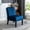 Dark Blue, variant on Accent Chairs Reese Mid Century Modern Accent Chairs Set of 2 with Minimalist Design, Elegant Velvet Upholstery and Solid Wood Legs, Ideal for Living Room or Bedroom, Rose,Fabric Accent Chairs