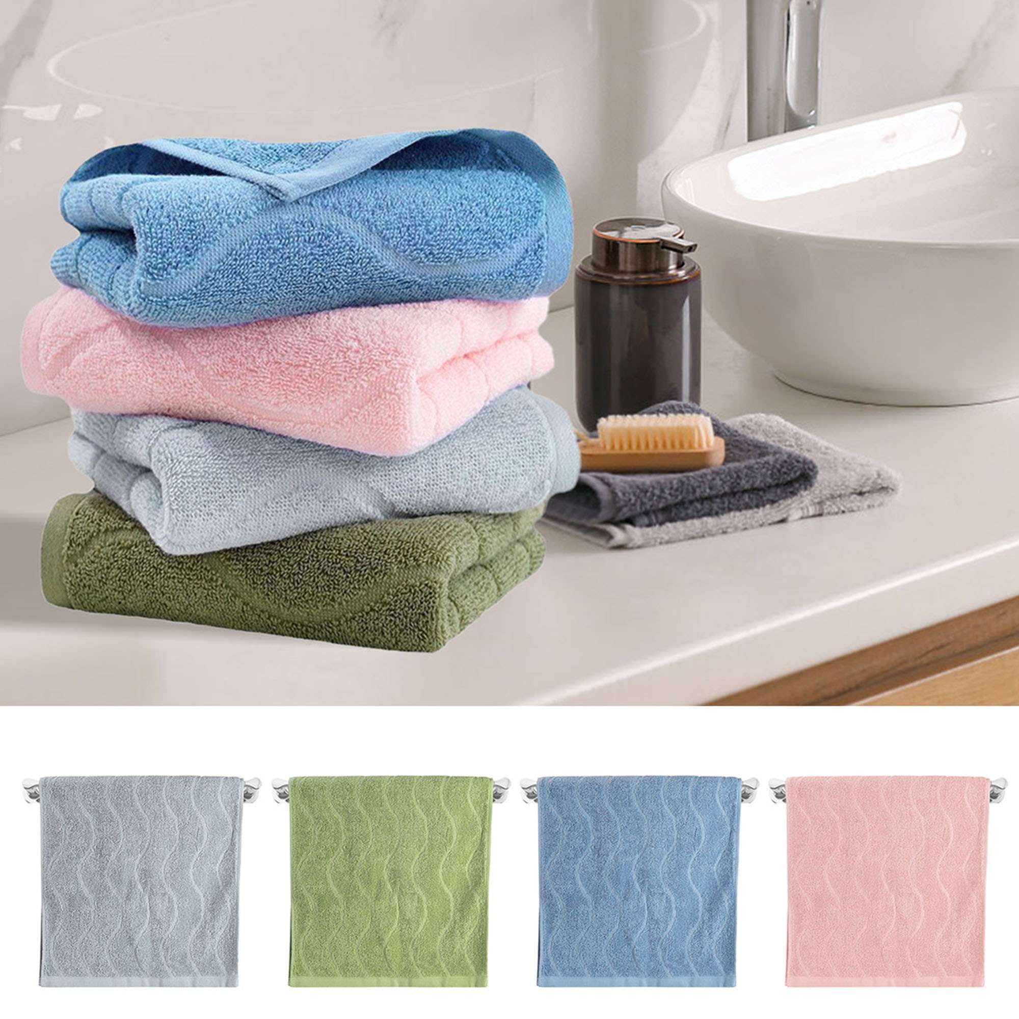 Deago 4 Pack Soft & Absorbent Cotton Hand Towels for Bathroom - Multipurpose Face Towels for Bath, Gym and Spa (14" x 29")