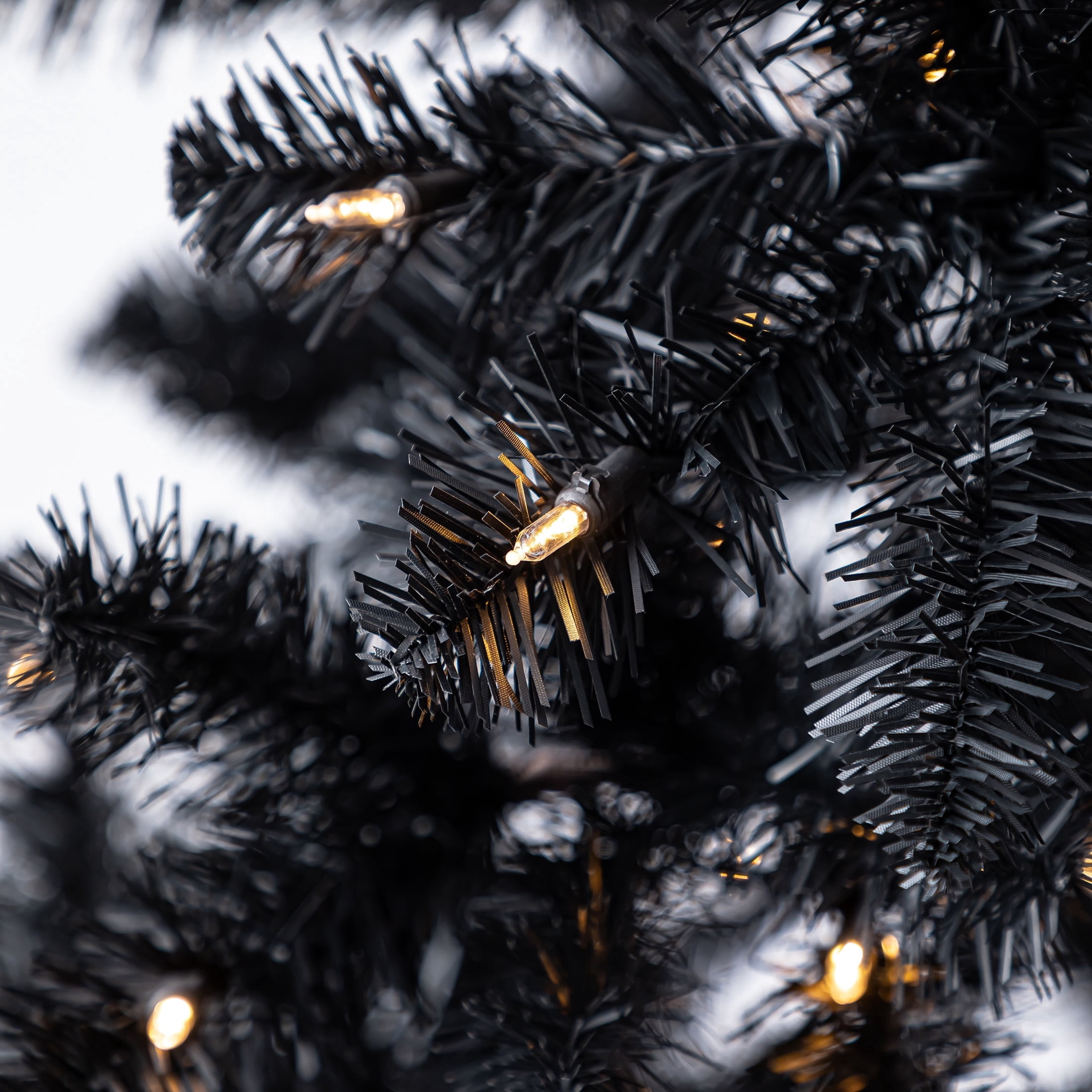 6.5' Pre-Lit Madison Pine Black Artificial Christmas Tree with 250 Warm White LED Lights and Stand, by Holiday Time