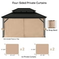 thumbnail image 5 of Covered Outdoor  12'x16' Gazebo Curtain Replacement, 4-Panel Sidewalls, Zippered Privacy Curtains (Curtain Only), 5 of 8