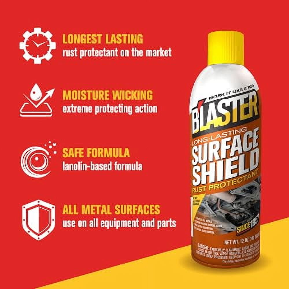 Blaster Surface Shield Complete Corrosion Protection for Long Lasting Automotive Rust Inhibiting Undercoating Applications, 12 oz Aerosol Can, Pack of 6 Spray Cans