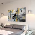 thumbnail image 4 of Parvez Taj Teal Yellow Reindeer Canvas Wall Art, 4 of 7