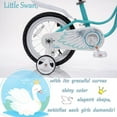 thumbnail image 4 of RoyalBaby Princess Vélo pour Fille 16 Pouces avec Roues Stabilisatrices et Béquille, Cygne/bleu, 4 of 6