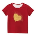 thumbnail image 4 of Maean Kids Girls Short Sleeve Shirts Heart Graphic Printed Girl Tshirt Summer Casual Tee Tops for 3-12T, 4 of 4