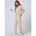 thumbnail image 4 of Conjuntos de Dos Piezas para Mujer, Moda de Otoño 2025, Pantalones Anchos, Conjunto de Estar por Casa, para Viajes y Vacaciones. Caqui Superficial XXL, 4 of 8