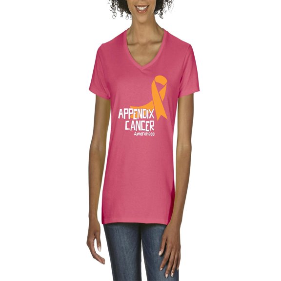 NIB - Women's T-Shirt V-Neck Short Sleeve - Appendix Cancer