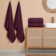 thumbnail image 3 of MALLONI HOME 4 Pack Bath Towel Set 27x54, 100% Ring Spun Cotton, Ultra Soft Highly Absorbent Machine Washable Hotel Spa Quality Bath Towels for Bathroom, 4 Bath Towels Burgundy, 3 of 7