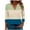 Dark Blue, variant on Scyoekwg Womens Tops 3/4 Sleeve V-Neck Three-quarter Sleeve Tshirt Color Block Graphic Tops Dressy Casual Blouses Fall Clothes Fashion Vintage Loose Blouses(Blue,L)