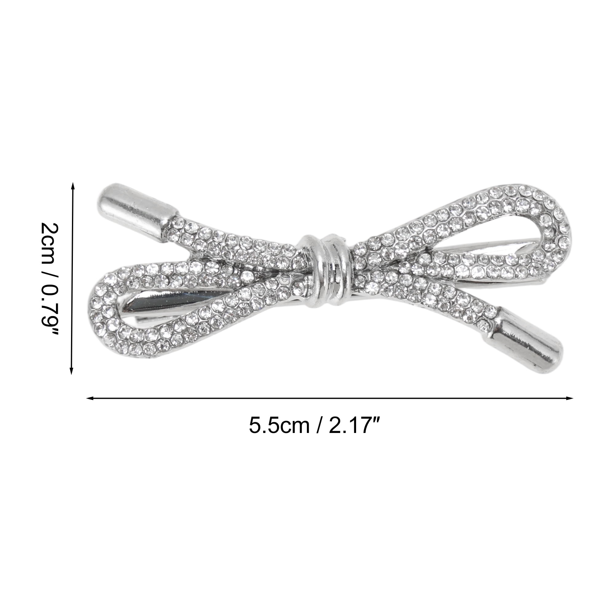 Unique Bargains Rhinestones Tie Hair Clip in Silver Tone for Any Occasion and Hairstyle