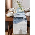 thumbnail image 4 of Abstract Seawaves Table Runner-Cotton Linen- 90 Inch Holiday Dresser Scarves, Blue Ocean Coast Retro Nature Scenery Tablerunner for Kitchen Coffee/Dining Bedroom Living Room Dinner Scarf Décor 13x90, 4 of 9