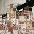 thumbnail image 3 of Ambesonne Moroccan Grommet Curtain, Vintage Square Pattern, 50" x 96", Cream Dark Coral Brown, 3 of 6