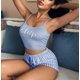 thumbnail image 1 of Conjunto de Pijama Sexy para mujer, ropa de dormir para el hogar, Tops y pantalones cortos, Verano, 1 of 4