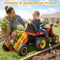thumbnail image 7 of East doll 12V Ride on Tractor with Tiltable & Detachable Trailer, up to 3.1Mph Truck with Parental Remote, Music Player & Bluetooth Function, Headlight, 7 of 7