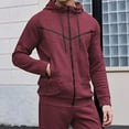 thumbnail image 2 of guisaled Zip Up Hoodie Men Casual Waffle Lightweight Fitted Full Zip Hooded Sweatshirts Drawstring Patchwork Cardigan Jackets, 2 of 6