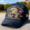 thumbnail image 2 of US 250th Anniversary Celebration Hat, Adjustable Retro Bald Eagle Patriotic Cap for Men Women By PULMCheerger, 2 of 6