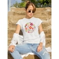 thumbnail image 2 of Watercolor Flowers Circle Shape T-Shirt Women -Image by Shutterstock, Female Large, 2 of 4
