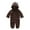 Brown, variant on Newborn Baby Cartoon Bear Snowsuit Warm Cute Unisex Hooded Romper Jumpsuit for Baby Girls Boys Winter Outfits