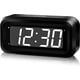 thumbnail image 1 of (White) Digital Clock, Auto Night Mode, 3 LED Brightness Levels, Battery Powered, 12/24 Hour Alarm Clock for Kids, Seniors, Teen Students, Sleeping Adults, 1 of 5