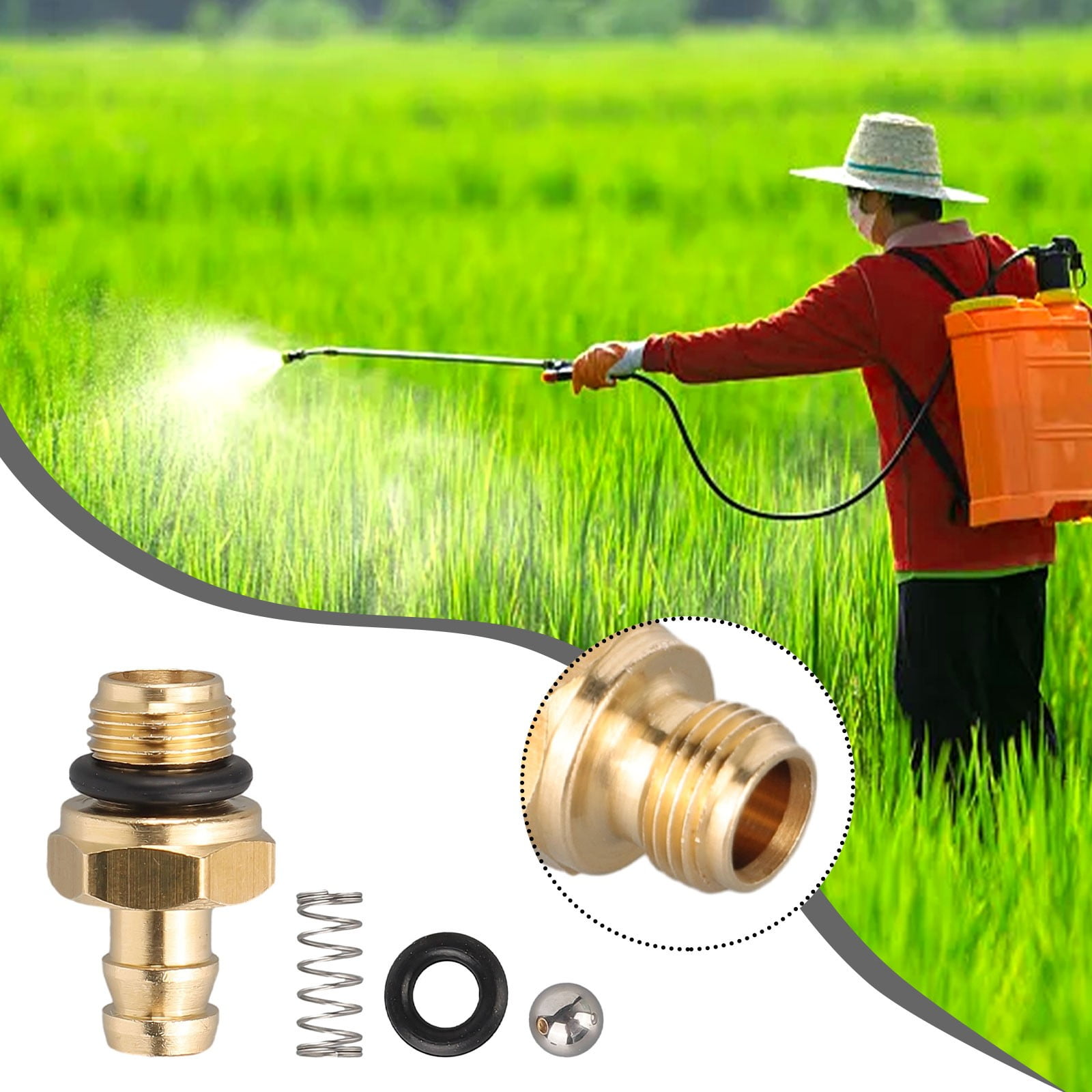 Set Iniettori Chimici Per Idropulitrice - Compatibile Con 190593GS, 190635GS, 203640GS, Con O-Ring E Sfere - Foto 3