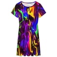 thumbnail image 3 of Rave Rainbow of Glow Stick Fire Sundress Short Sleeve Dress Summer Women Clothes Dress for Women Dresses, 3 of 7