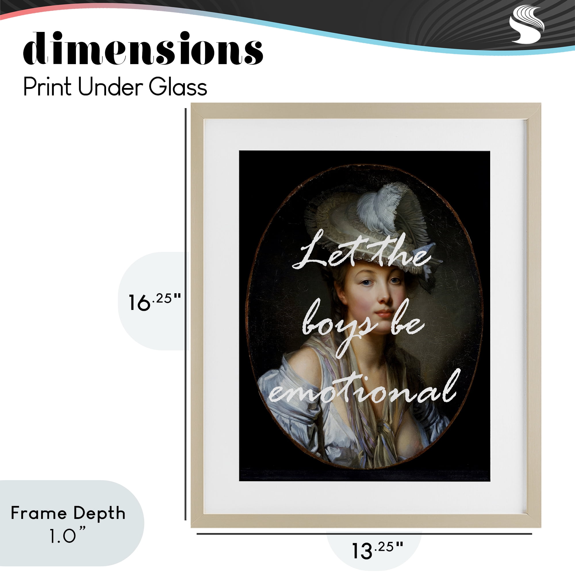 Stupell Industries Let The Boys Be Emotional Birch Framed Print Under Glass, design by Tina LeCour