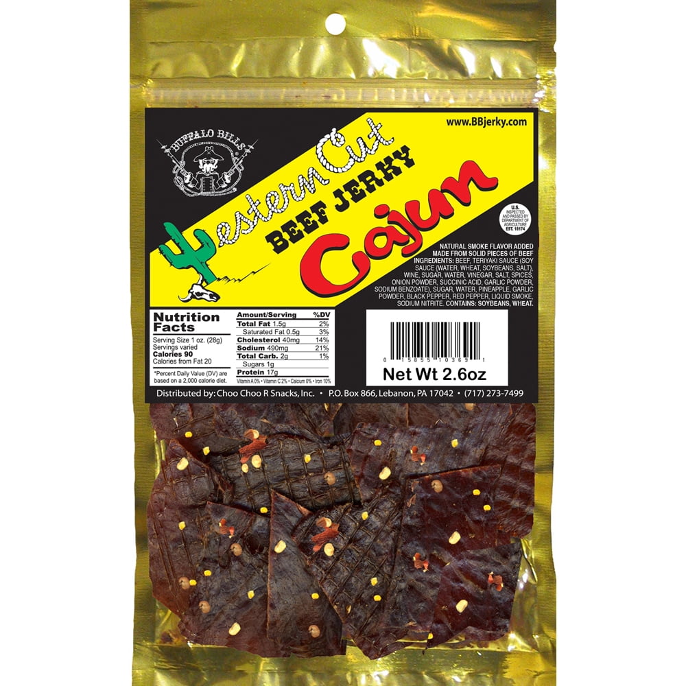 Buffalo Bills 2.6oz Western Cut Cajun Beef Jerky – Six 2.6oz Packs