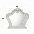 thumbnail image 2 of Maver Dresser Mirror, 46x48, Beveled Edges, White Ornate Carved Wood, 2 of 5