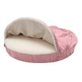 thumbnail image 5 of FurHaven Pet Products Faux Sheepskin Cooling Gel Top Snuggery Burrow Pet Bed for Dogs & Cats - Pink, 26" Base, 5 of 12