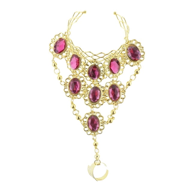 de Danza Del Vientre Decorada con de Imitación de Cristal - , tal se describe Rosado Yinane Anillo de la pulsera de la danza de vientre