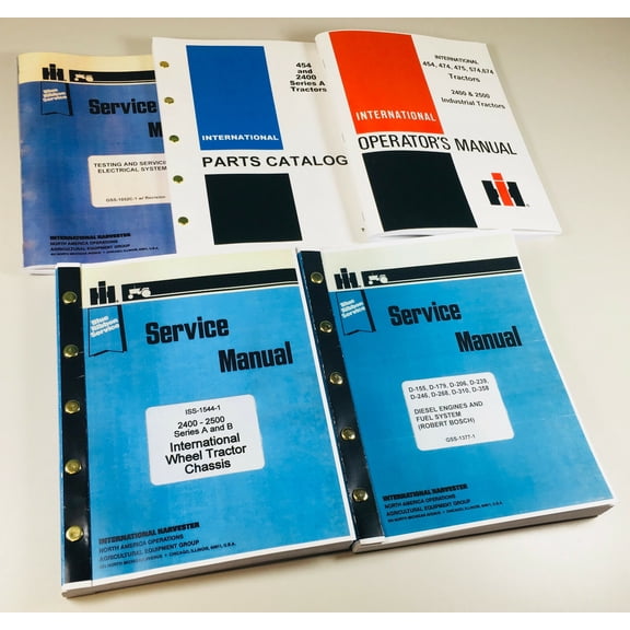 International 2400A Diesel Tractor Service Parts Operators Manual Engine Chassis