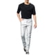 thumbnail image 2 of Pantalones de hombre Inspire Chic de imitación de cuero, ajustados, con cremallera, color sólido, talla 32, plateados, 2 of 6