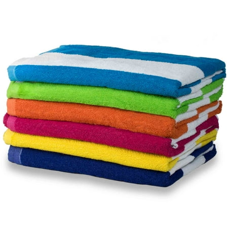 Cabana Stripe Beach Towel 6 Pack 30 X 60