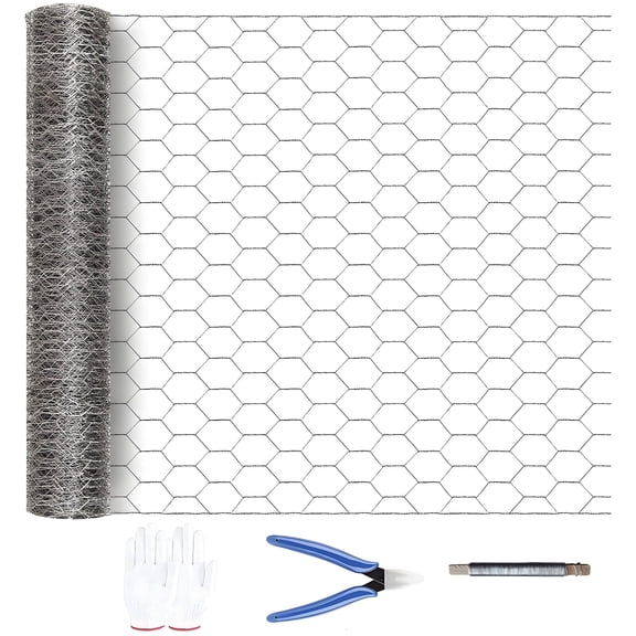 35.5" x 99ft Silver Galvanized Metal Hexagonal Chicken Wire Mesh,21-Gauge Rust-Resistant Wire for Garden Protection,Floral Arrangements and DIY Crafts