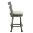 thumbnail image 4 of Weston Home Shapel Ladder Back 24"H Swivel Counter Height Stool, Antique Grey Finish, Beige Linen, 4 of 6