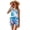 Vibrant Tie-dye Blue, variant on Xixirimido Hummingbird Floral Print Girls One Piece Swimsuit with Adjustable Strap and Mesh Cover Up Skirt, One Shoulder Cute Bathing Suit Swimwear Set, Size 9-10 Years