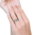 thumbnail image 6 of Black Tone, Simulated Cubic Zirconia Size-6 Art Deco Engagement Bridal Ring Hammered Finish Hexagon Round 925 Sterling Silver, 6 of 7