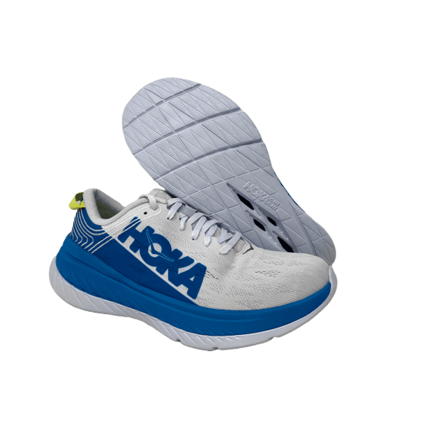 HOKA ONE ONE - HOKA Women's Carbon X Running Shoe, White/Dresden Blue ...