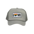 thumbnail image 1 of Gravity Threads LGBTQ+ Love Rainbow Heart Patch Trucker Hat - Light Grey, 1 of 1