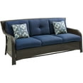 thumbnail image 4 of Hanover Strathmere 4-Piece Wicker and Steel Outdoor Conversation Set, Navy Blue, 4 of 15