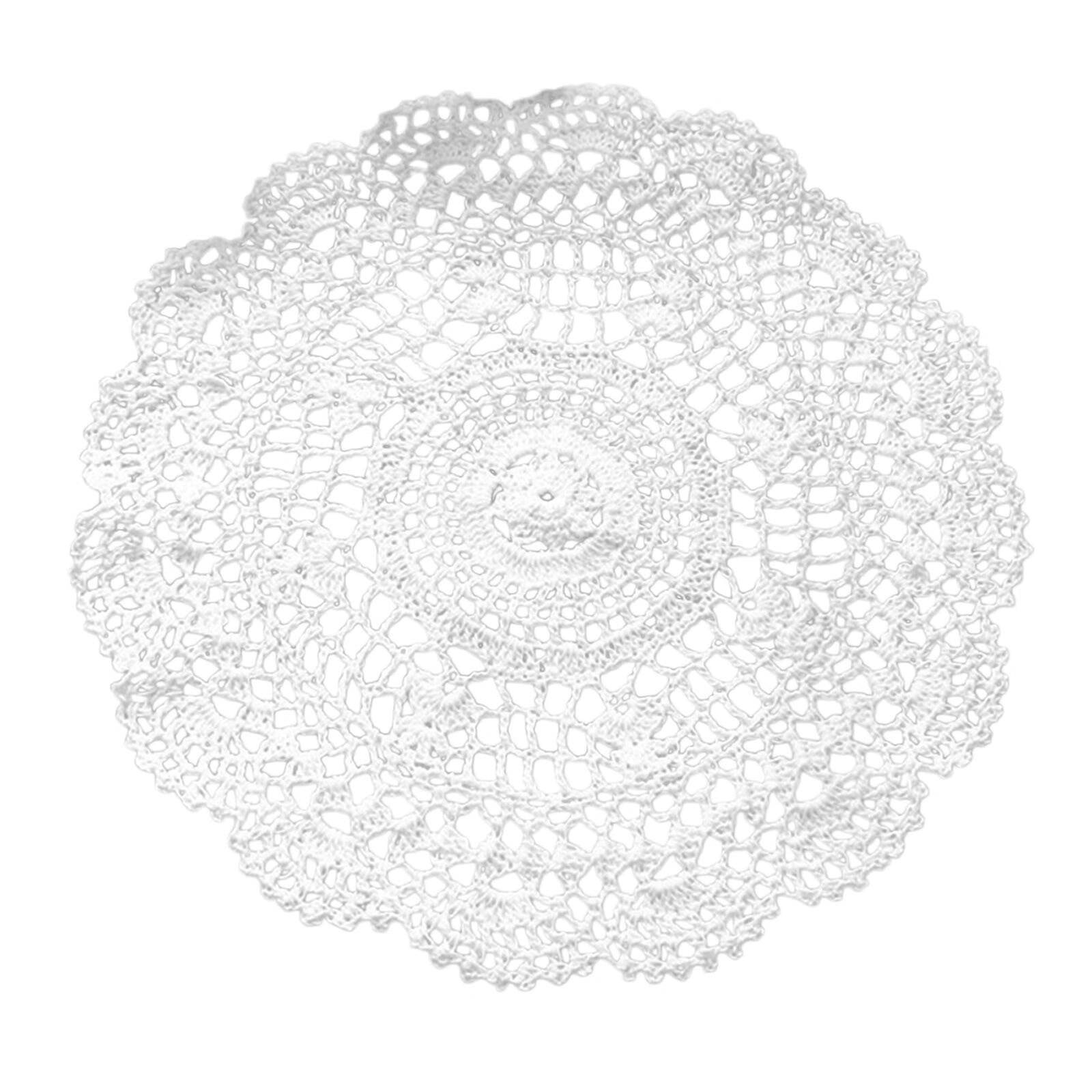 Table Placemats White Handmade Crochet Doilies Cotton Table Mats Lace