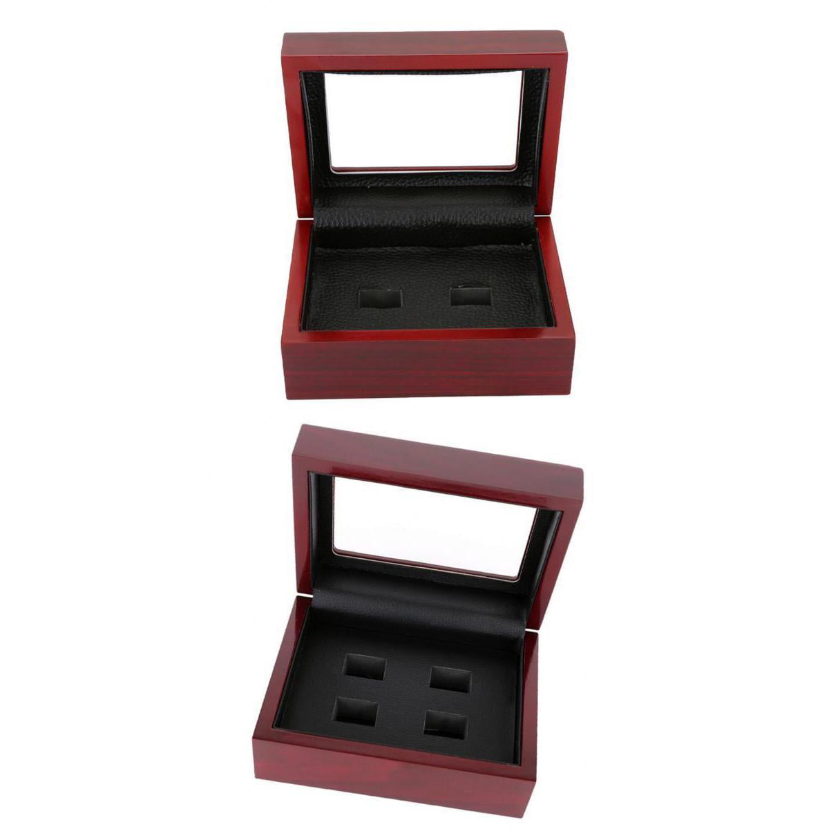 12 Holes Championship Rings Trophy Display Collection Case Wood Box Wine Red 