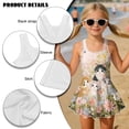 thumbnail image 4 of DISNIMO Girls One Piece Swimsuits Cat Flower Print Kids Sleeveless Bathing Suit Hawaiian Swimwear with Skirt Quick Dry Swim Dress 3-13 Years, 4 of 8